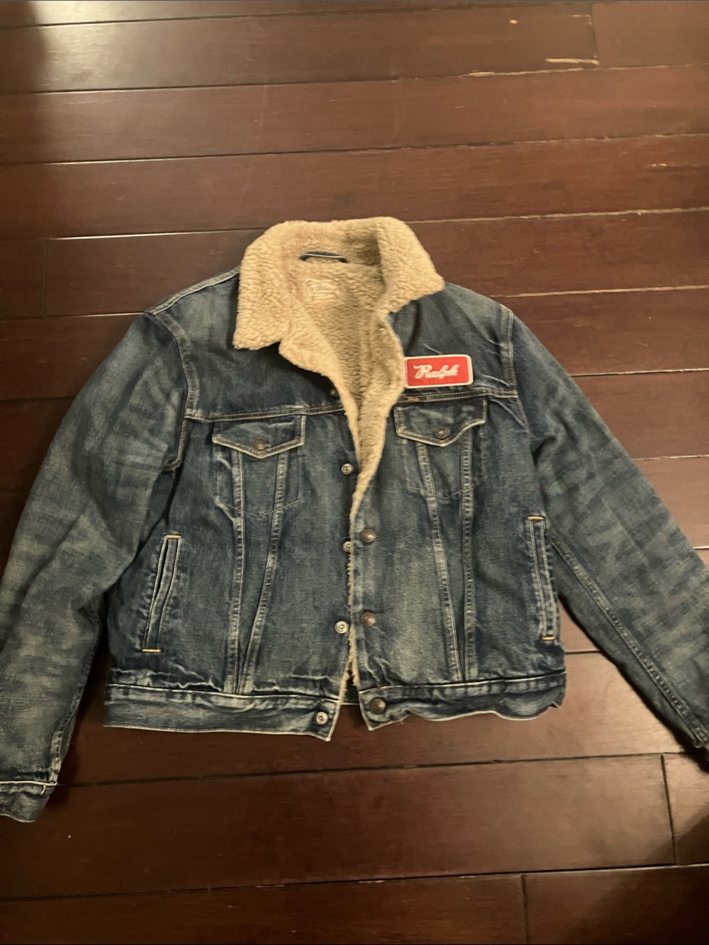 Polo by Ralph Lauren Blue Denim Sherpa-Lined Jacket Truker